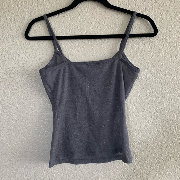 Express World Brand: 90’s Crop Cami Top Silver - Picture 2 of 6